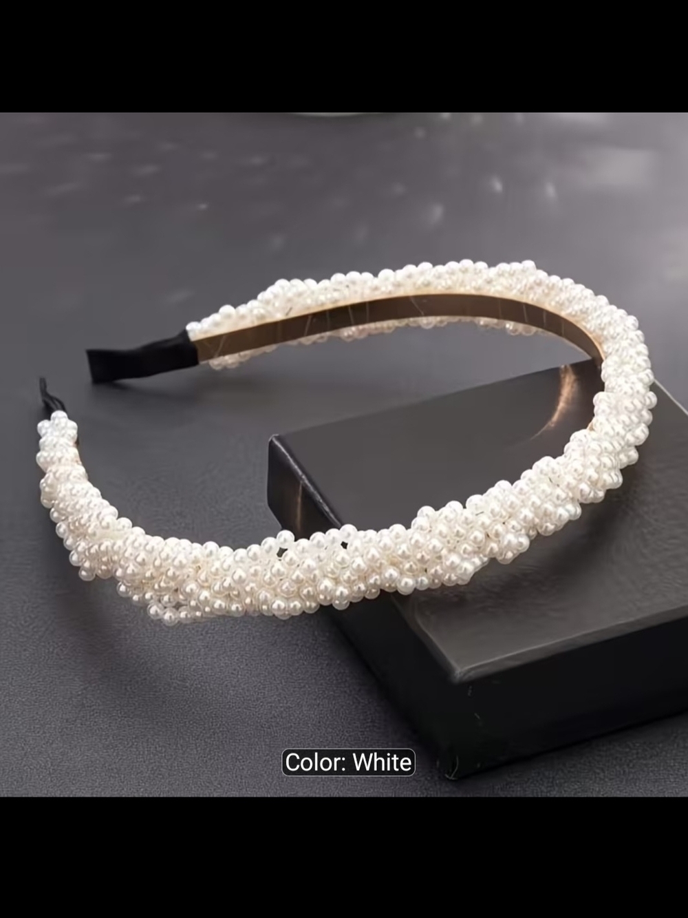 White Pearl Beaded Headband - Elegant Women’s Hair Accessory